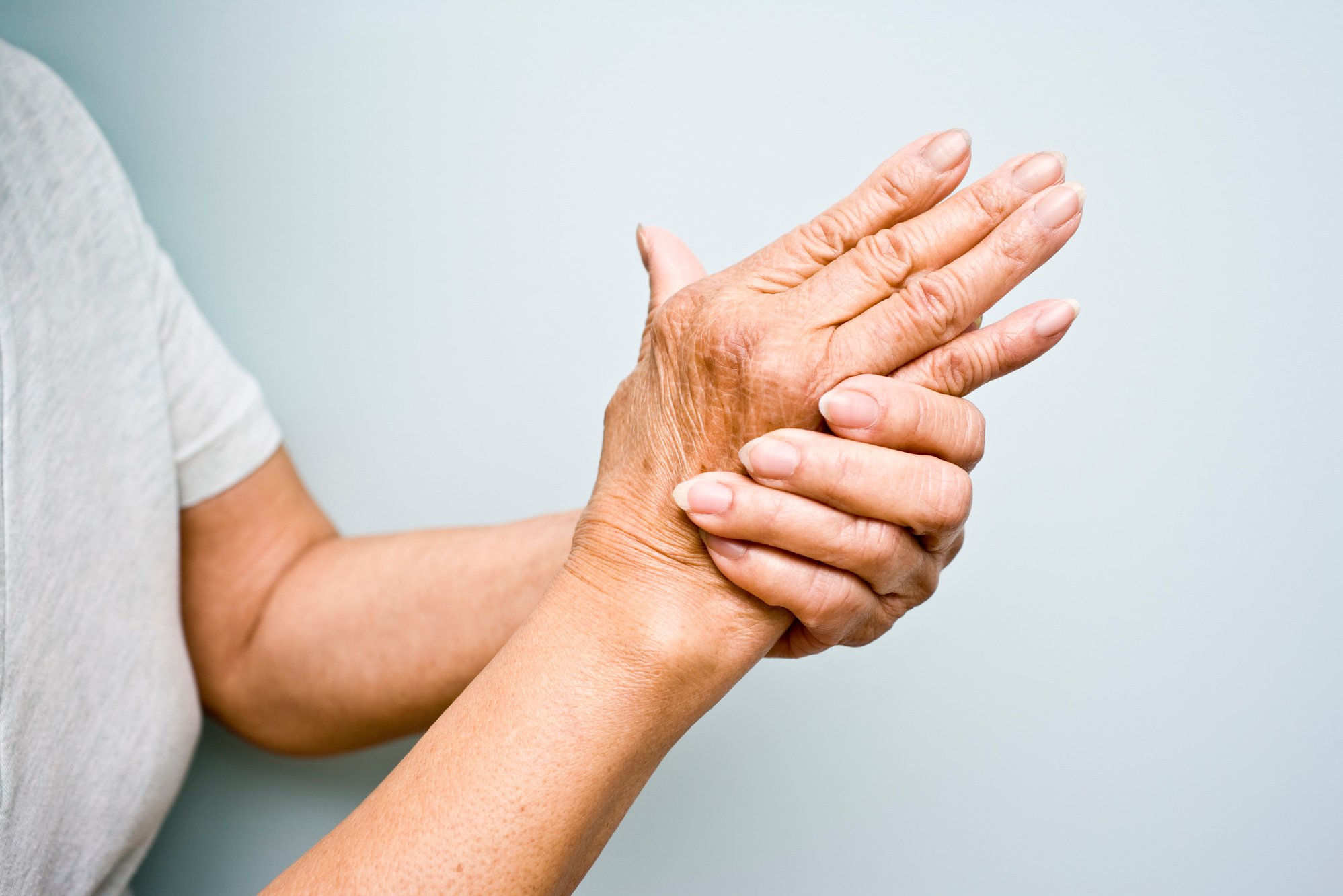 Elderly woman with Arthritis in her hands